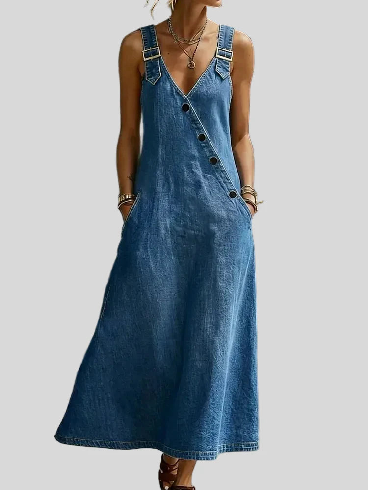 Vera - Napitettava pitkä denimpuku