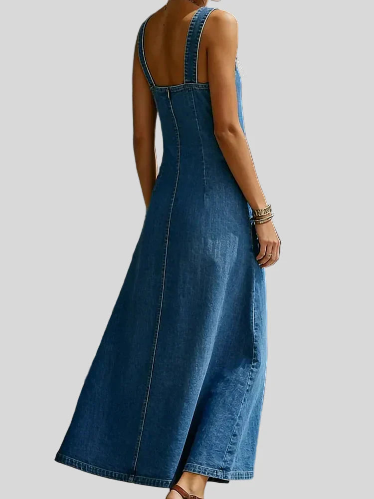 Vera - Napitettava pitkä denimpuku