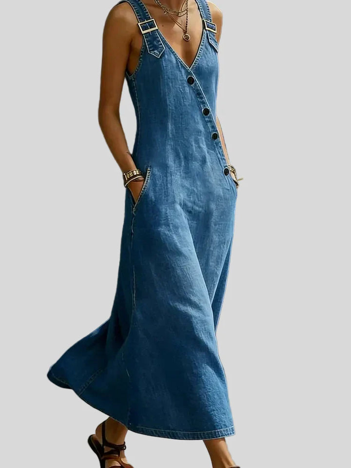 Vera - Napitettava pitkä denimpuku